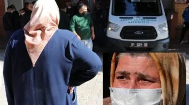 Cenazeyi gözyaşları içinde teslim aldı