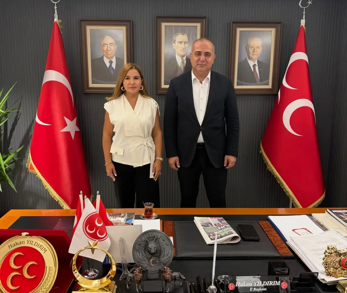 MHP Adana İl Başkanı Hakan Yıldırım’a Dr. Demet Çardak’tan ziyaret