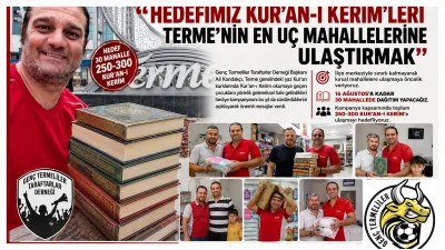 Genç Termeliler Taraftarlar Derneği 15 Yıllık Geleneği Sürdürüyor: Kur’an-ı Kerim’ler Çocuklara Ulaşıyor