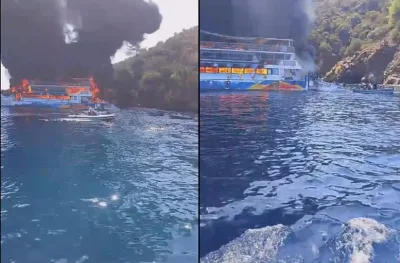 Fethiye’de gezi teknesinde yangın dehşeti